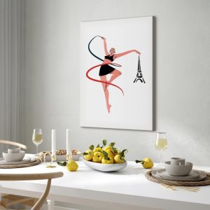Tableau - Rhythmic Gymnastics - Illustration of a Woman With a Ribbon