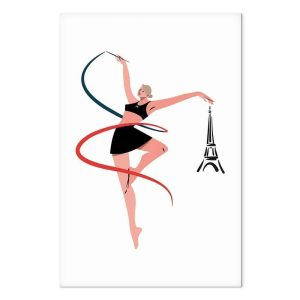 Tableau - Rhythmic Gymnastics - Illustration of a Woman With a Ribbon
