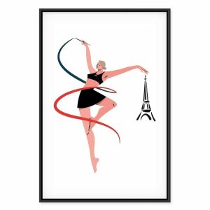 Tableau - Rhythmic Gymnastics - Illustration of a Woman With a Ribbon