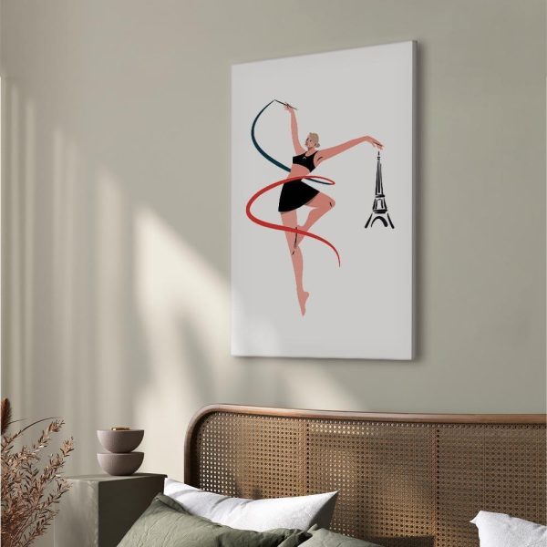 Tableau - Rhythmic Gymnastics - Illustration of a Woman With a Ribbon