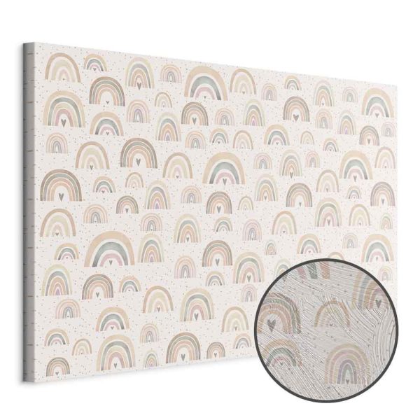 Tableau - Spring - Pastel Rainbows with Hearts on a Rainy Day