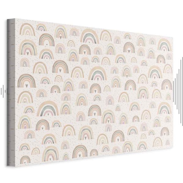 Tableau - Spring - Pastel Rainbows with Hearts on a Rainy Day