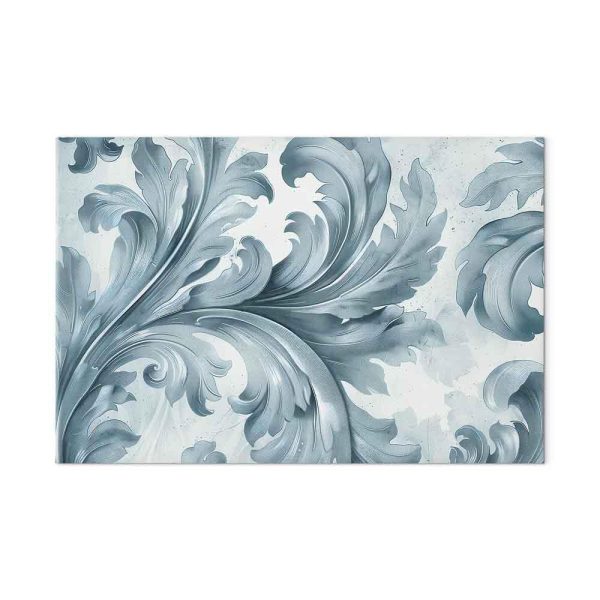 Tableau - Stone Baroque Ornaments in Light Shades of Gray-Blue