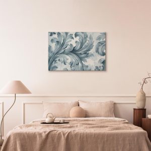 Tableau - Stone Baroque Ornaments in Light Shades of Gray-Blue
