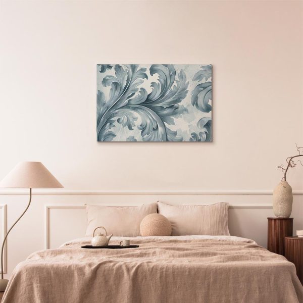 Tableau - Stone Baroque Ornaments in Light Shades of Gray-Blue