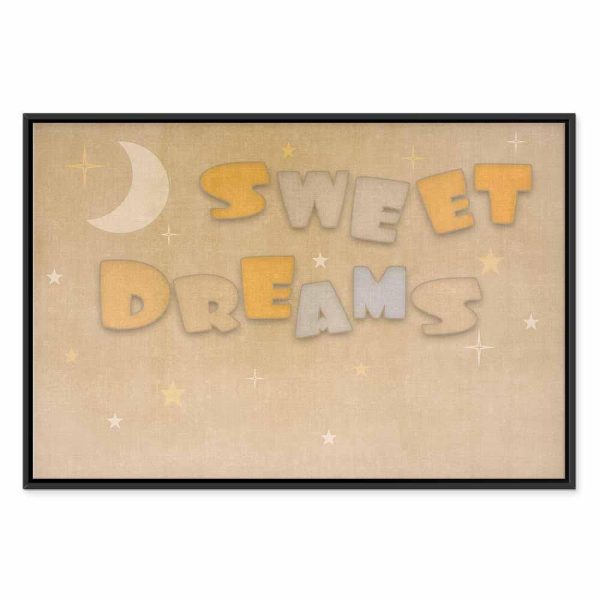 Tableau - Sweet Dreams - Pastel Inscription Surrounded by the Moon and Stars