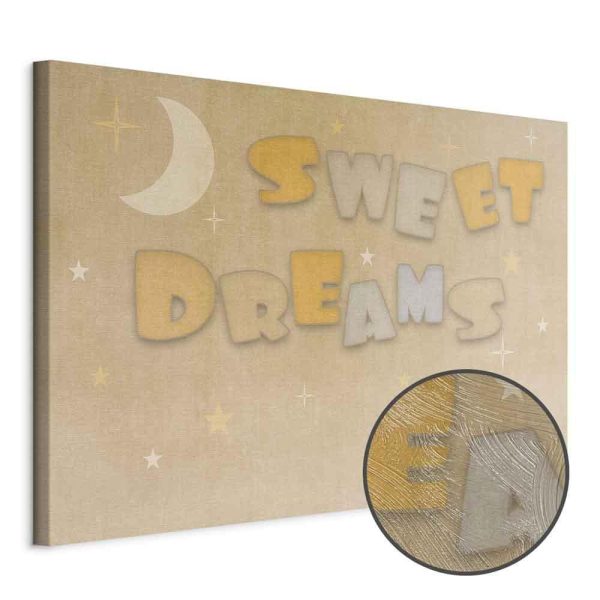 Tableau - Sweet Dreams - Pastel Inscription Surrounded by the Moon and Stars