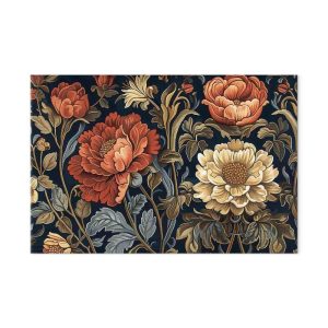 Tableau - Tapestry Large Flowers Retro Floral Motif in Kilim Style