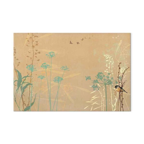Tableau - Tiny Bird - Colorful Grasses in Golden Shades of Sunset