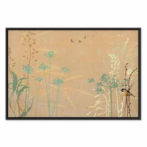 Tableau - Tiny Bird - Colorful Grasses in Golden Shades of Sunset