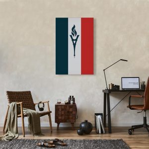 Tableau - Torch Against the Backdrop of the French Flag