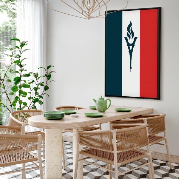 Tableau - Torch Against the Backdrop of the French Flag