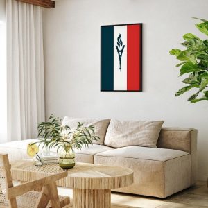 Tableau - Torch Against the Backdrop of the French Flag