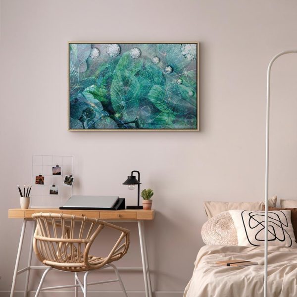 Tableau - Turquoise Leaves (1 Part) Wide