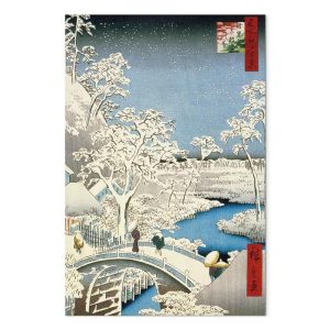Tableau - Utagawa Hiroshige – Drum bridge and Setting Sun Hill at Meguro