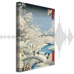 Tableau - Utagawa Hiroshige – Drum bridge and Setting Sun Hill at Meguro