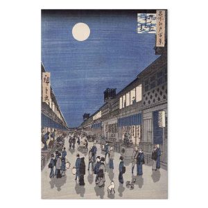 Tableau - Utagawa Hiroshige – Night time view of Saruwaka Street