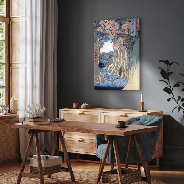 Tableau - Utagawa Hiroshige – The monkey bridge in the Kai province