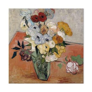 Tableau - Vincent Van Gogh – Stilllife with Japanese vase, roses and anemones