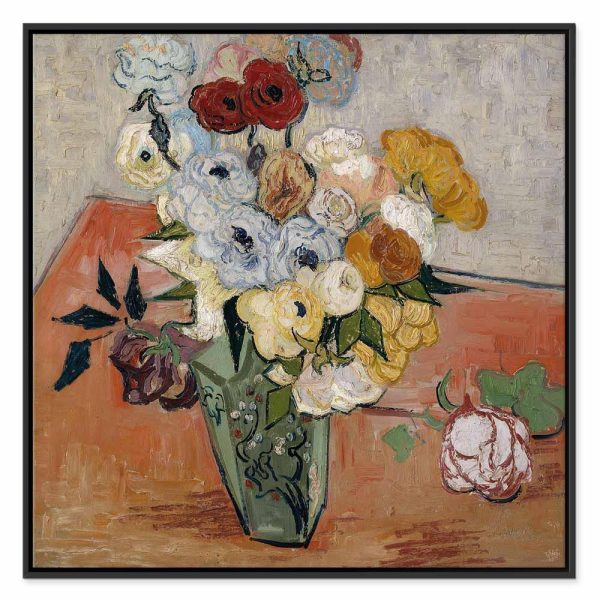 Tableau - Vincent Van Gogh – Stilllife with Japanese vase, roses and anemones