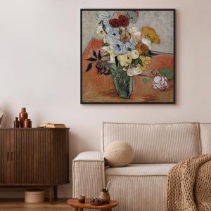 Tableau - Vincent Van Gogh – Stilllife with Japanese vase, roses and anemones