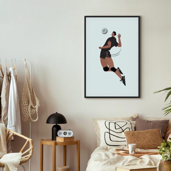 Tableau - Volleyball Player on a White Background - Illustration