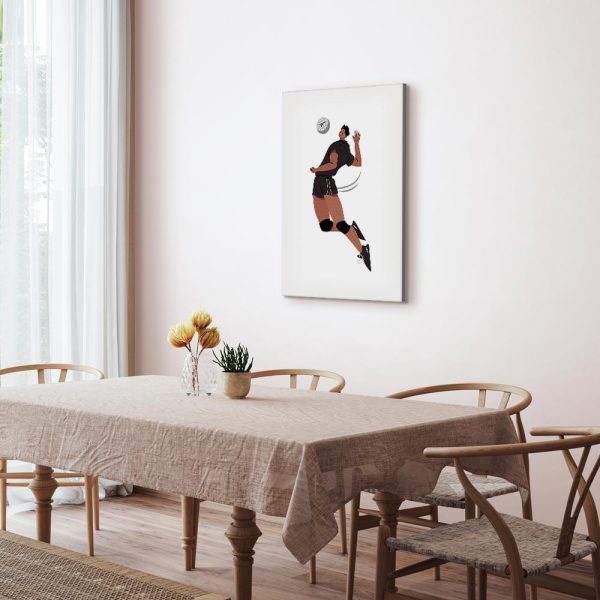 Tableau - Volleyball Player on a White Background - Illustration