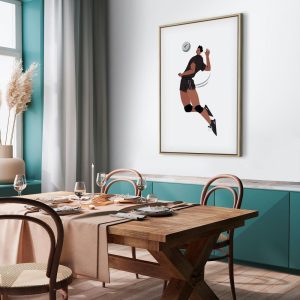 Tableau - Volleyball Player on a White Background - Illustration