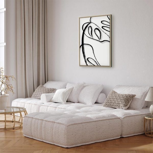 Tableau - White Monstera (1 Part) Vertical