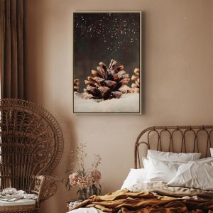 Tableau - Winter Pine Cone (1 Part) Vertical