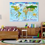 Tableau en liège - Children's Map: Colourful Travels
