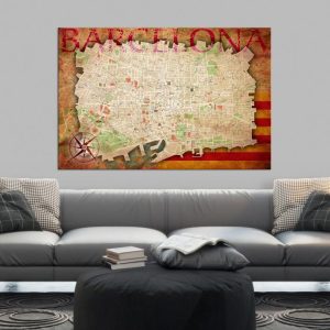 Tableau en liège - Map of Barcelona