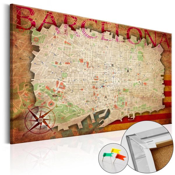 Tableau en liège - Map of Barcelona
