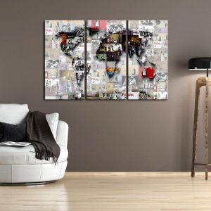 Tableau en liège - Modern World's Map