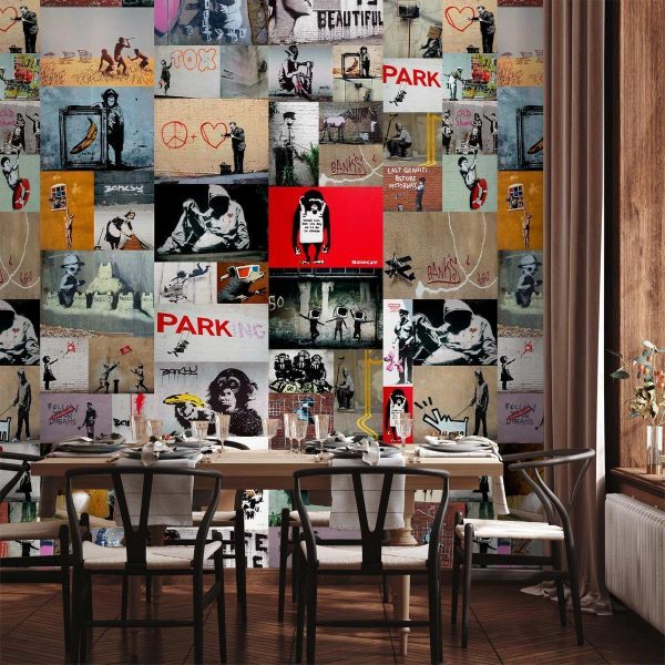 Tapisserie murale - Banksy - a collage