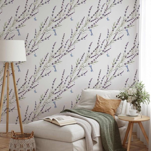 Tapisserie murale - Butterflies Among the Lavender