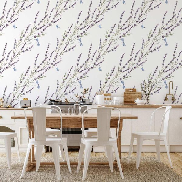 Tapisserie murale - Butterflies Among the Lavender