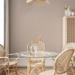 Tapisserie murale - Checkerboard Pattern - Brown-White Grid with a Subtle Noise