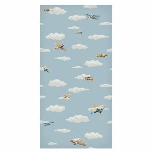 Tapisserie murale - Illustration - Yellow-blue airplanes against a blue sky