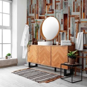 Tapisserie murale - Labyrinth of wooden planks