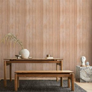 Tapisserie murale - Light Wood - Vertical panels in a warm beige shade