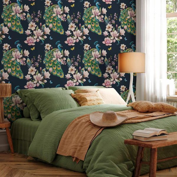 Tapisserie murale - Magnolias and Peacocks