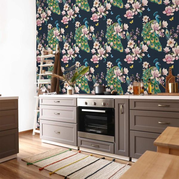 Tapisserie murale - Magnolias and Peacocks