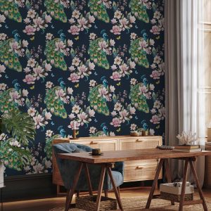 Tapisserie murale - Magnolias and Peacocks