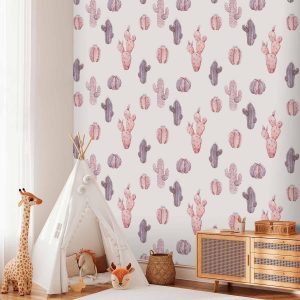 Tapisserie murale - Pink Cacti