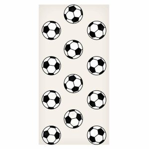 Tapisserie murale - Soccer - Symmetrical black-and-white soccer balls on a beige background