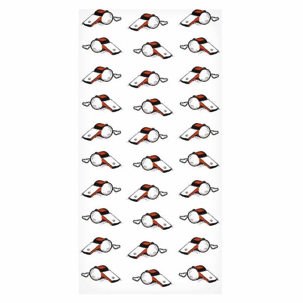 Tapisserie murale - Soccer Whistles - Black and white with red accents on a white background
