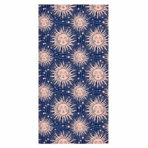 Tapisserie murale - Sunny Patterns - Repeating sun motif on a navy background