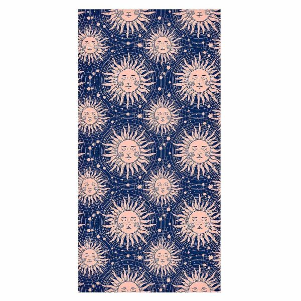 Tapisserie murale - Sunny Patterns - Repeating sun motif on a navy background