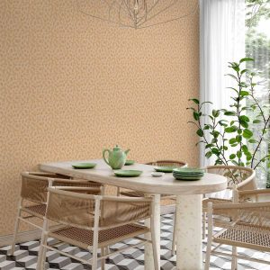 Tapisserie murale - Tiny Dots - optimistic pattern in peach colors